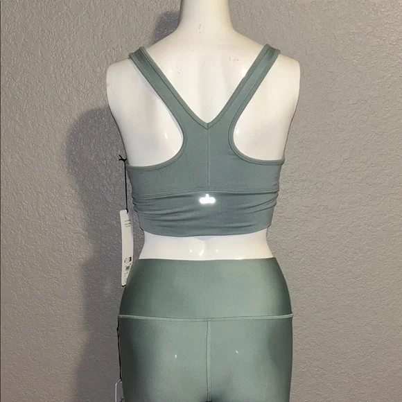 ALO Yoga Sage Green Leggings and Top Set - Picture 3 of 5